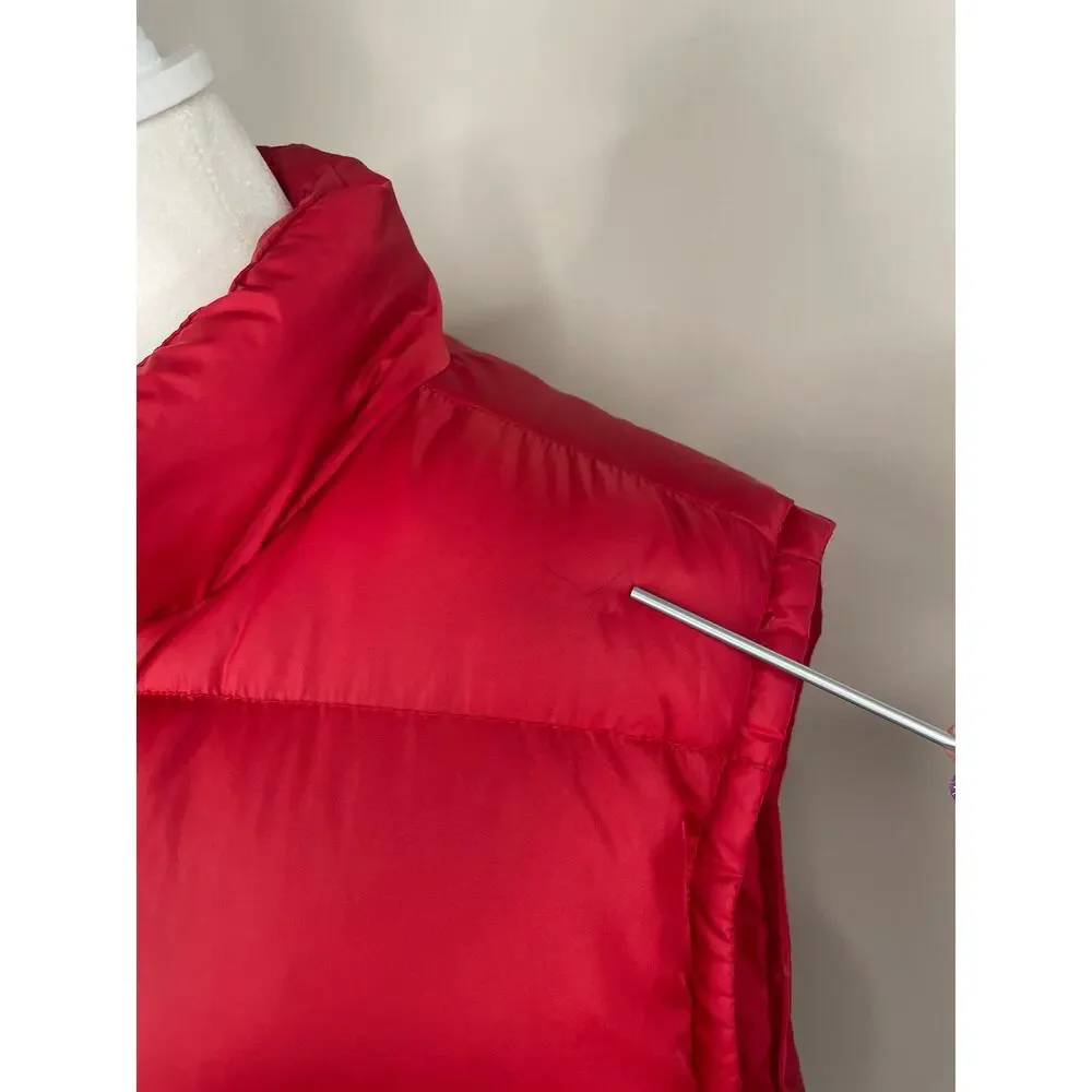 Lands' End Men's Red Puffer Vest - Size Large